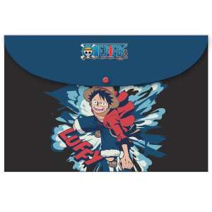 One Piece Luffy A4 mappa, kék és fekete, Luffy karakterrel - Homyl