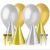 Gold and Silver Party Decoration Set with Balloons, Hats, and Blowouts