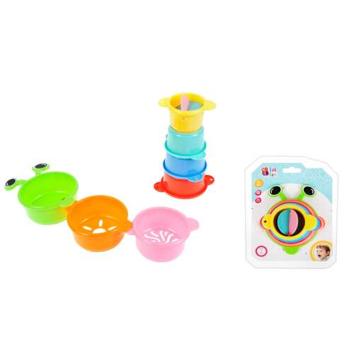 Hernyó baba fürdőjáték, 7 db-os halmozható kupa