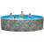 Azuro round above ground pool with stone pattern, 360 x 120 cm, gray, people swimming