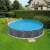 Azuro runder Stahlwandpool mit Steinmuster, 360 x 120 cm, grau, im Garten