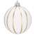 White Christmas ornament with gold glitter stripes
