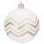 White Christmas ornament with gold glitter chevron pattern