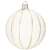 White Christmas ornament with gold glitter stripes