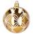 Gold Christmas ornament with white geometric pattern