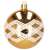 Gold Christmas ornament with white geometric pattern