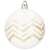 White Christmas ornament with gold glitter chevron pattern