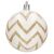 Springos white Christmas tree ornament with gold chevron pattern