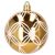 Springos gold Christmas tree ornament with white floral pattern