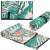Springos CS0119 quick-drying towel with tropical leaf print, rolled and folded