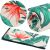 Springos CS0119 quick-drying towel with tropical floral print, rolled and folded