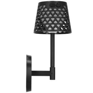 Lampă de perete LED cu energie solară Springos®, design din plastic negru. - Springos