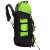 Side view of the Springos TREKKING 90L green and black backpack with multiple compartments