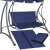 Springos swing bed cover in navy blue, 110x90cm, showing the cover folded