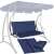 Springos swing bed cover in navy blue, 110x90cm, showing the cover folded
