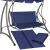 Springos navy blue swing bed cover set with seat and backrest covers