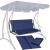 Springos navy blue swing bed cover set with seat and backrest covers