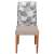 Husa universala pentru scaun, marime universala, poliester si spandex, 38x70cm, gri cu model floral 104057203
