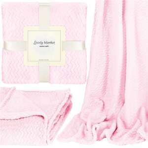 Ružičasta pahuljasta deka s reljefnim uzorkom, 70x160cm, za jednu osobu, marke Springos - Posteljina
