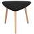 Springos nesting coffee table set, black triangle top with wooden legs, two sizes, modern design, single table