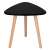 Springos small black triangular coffee table with wooden legs