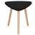 Springos black side table with triangular top and wooden legs