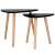 Two Springos black nesting tables with light wooden legs