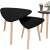 Springos set of two black triangular coffee tables with light wood legs