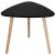 Springos black triangular accent table with natural wood legs