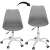 Springos irodai szék, szürke, magasság állítható, króm talp, 5 kerék, oldalsó összehasonlítás