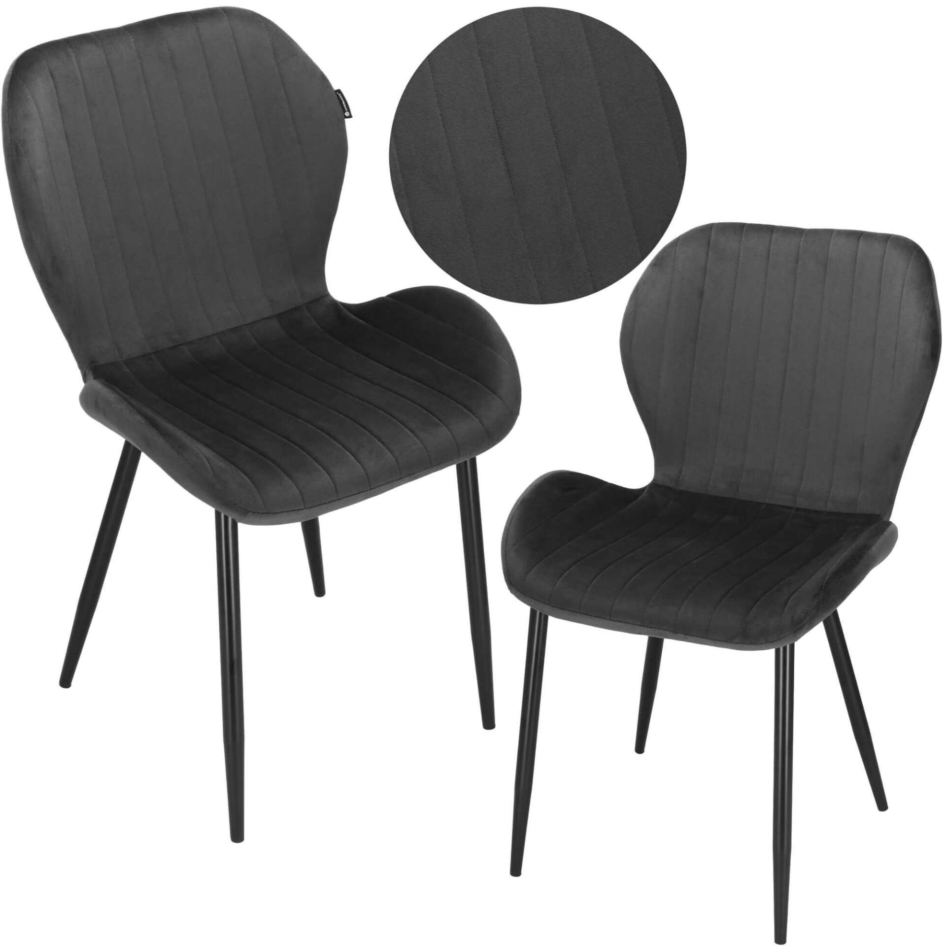 Springos kárpitozott Szék - Szürke, Fekete