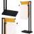 Springos freestanding towel rack, black, two bars, for bathroom, modern design