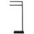Springos freestanding towel rack, black, two bars, for bathroom, modern design