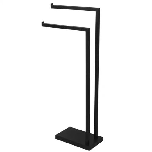 Springos freestanding black metal towel rack