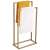 Springos gold metal towel rack with two bars, showing towels on the rack