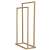 Springos gold metal towel rack with two bars, front view