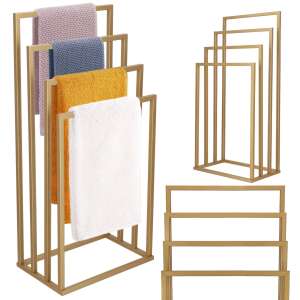 Springos metal towel rail 94x45x29cm #gold