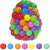 Springos 200-piece set of colorful plastic balls in mesh bag, close-up