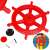 Springos® red plastic ship steering wheel for playground, 53 cm diameter, with mounting hardware