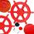 Springos® red plastic ship steering wheel for playground, 53 cm diameter, with mounting hardware