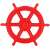 Springos® red plastic ship steering wheel for playground, 53 cm diameter, with mounting hardware