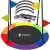 Springos rainbow nest swing with flags and ropes, outdoor playground equipment