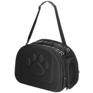 Springos® black pet carrier with paw print, for small dogs and cats - Pet Care