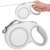 Springos retractable dog leash, white, 5m, for dogs up to 50kg, hand holding