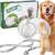 Springos retractable dog leash, white, 5m, for dogs up to 50kg, with dog