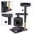 Springos graphite cat tree with details of scratching post and platform