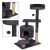 Springos multi-level cat tree with scratching post and condo, collage view