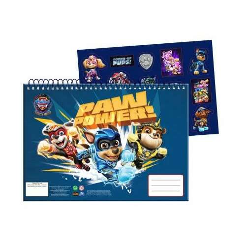 Paw Patrol A4 Spiral Notebook with 40 Pages and Stickers (Blue)