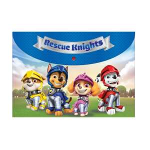 Папка A4 Paw Patrol Rescue Knights, прозрачна пластмасова папка с герои от Paw Patrol, идеална за училище или за дома - Опаковъчен материал