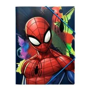 Pókember A4 mappa, kék gumis záródás, színes mintával - Irattartó mappa